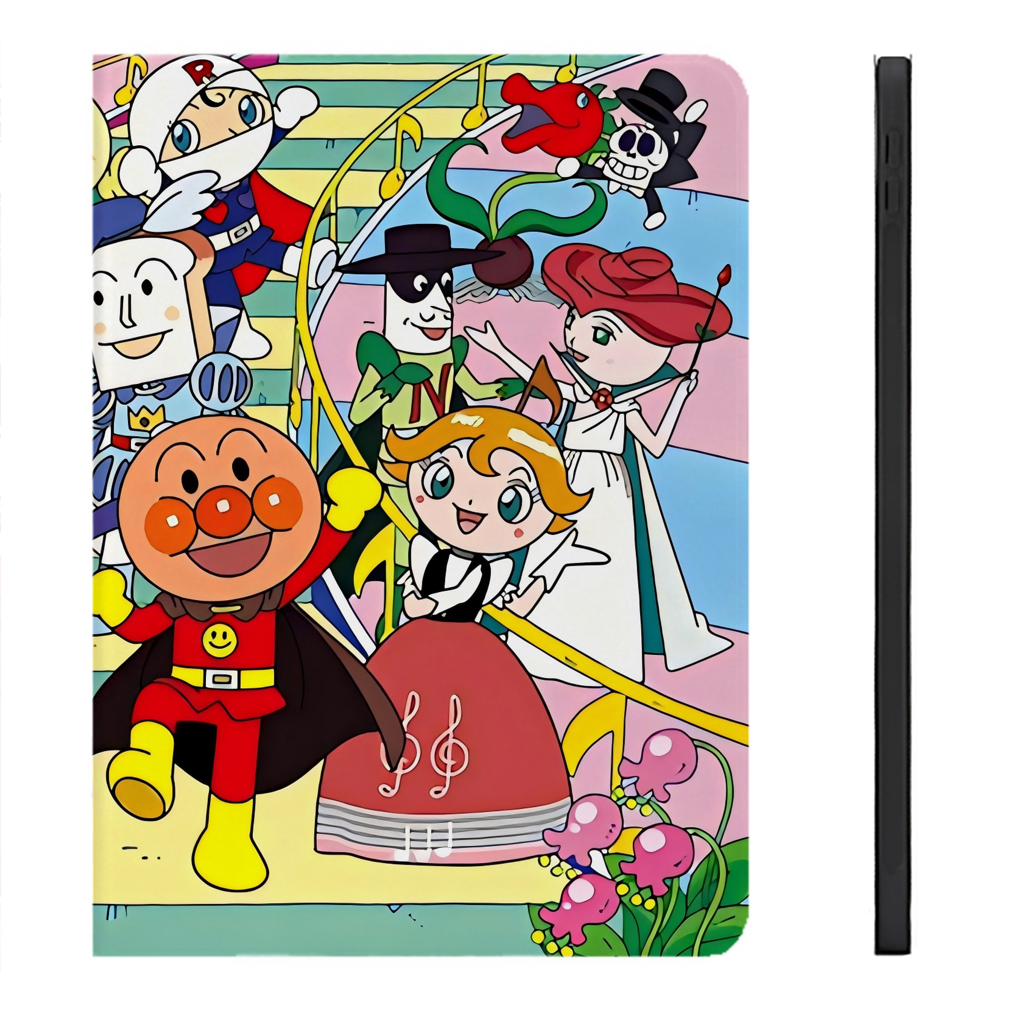 （画像用） アンパンマン Anpanman IPadケース ペンホルダー付き ブックスタイルデザイン